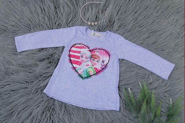 Áo len bé gái đính kim sa hình Elsa, Minnie size 2-7T.X20