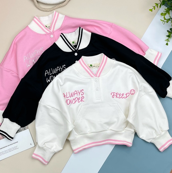 Áo nỉ BG thêu bo lé PH351 size 6/10