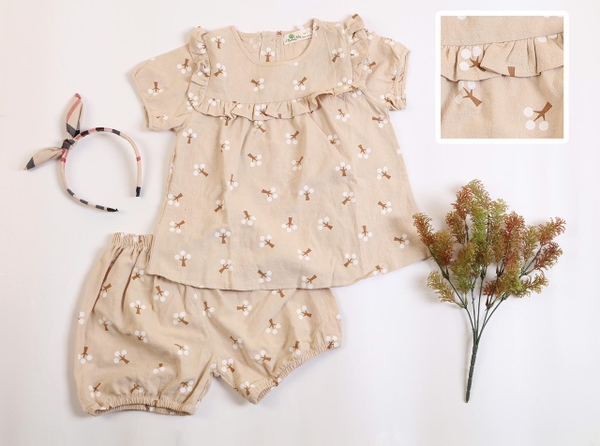 Bộ bé gái linen hình thỏ, ngựa 2-8T.X20