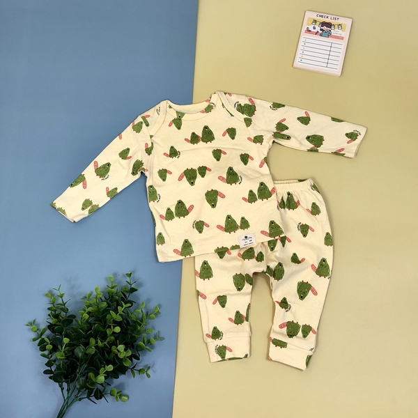 Bộ sơ sinh cotton hàn quốc vải dày bé gái, bé trai size 3-36M