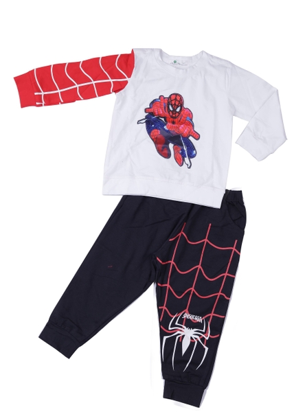 Bộ cotton hình Siêu nhân Nhện bắn tơ phối bé trai size 3-10T.X20