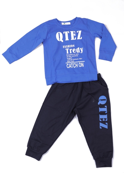 Bộ cotton dài tay bé trai Qtez Tredy size 3-10T.X20