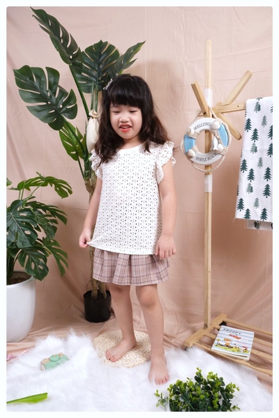 Áo BG cotton trắng lỗ 1/5*21 PH255