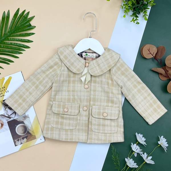 Áo khoác dạ vàng hồng PH216 size 2/7 x21