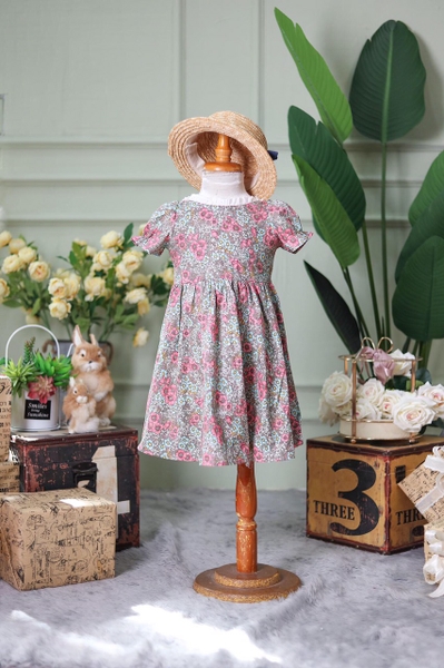 Váy hoa nhí hàn quốc ren cổ 2-8T.X20