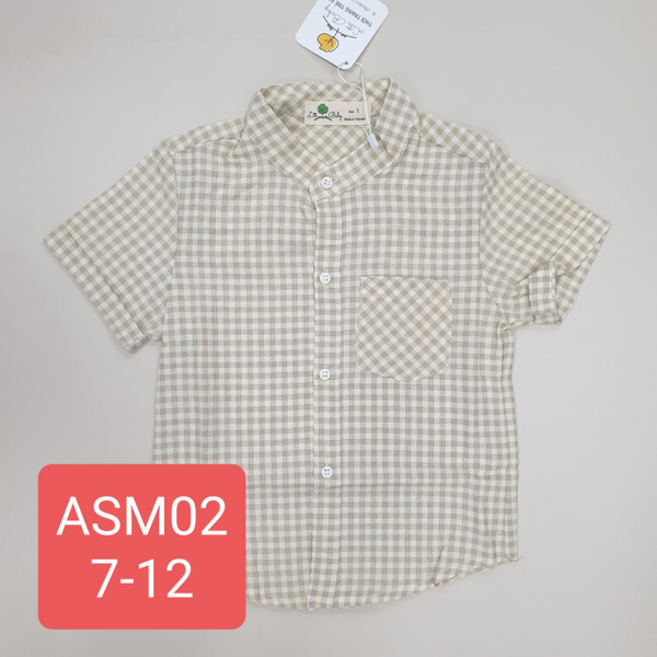 ASM Áo sơ mi kẻ BT cổ trụ 7/12 (Ri6) PH292