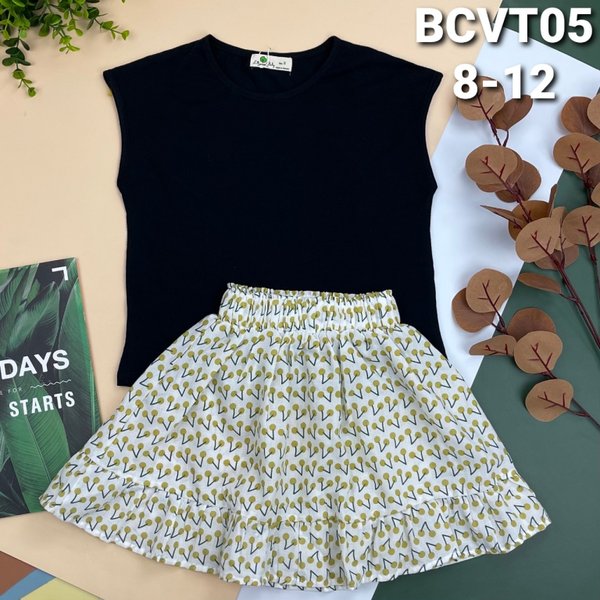 BCVT Bộ chân váy và áo thun 8/12 (Ri5) PH269