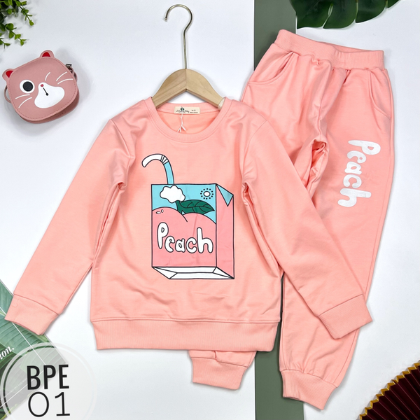 BPE Bộ nỉ da cá BG Peach 9/14 (Ri6) lòng tôm