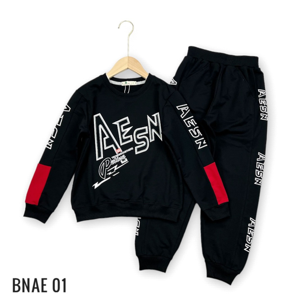 BNAE Bộ nỉ BT in chữ AESN 10/18 (Ri5) đen