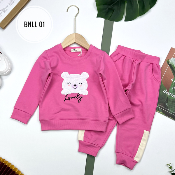 BNLL Bộ nỉ BG Lovely 2/8 (Ri7) hồng nhạt
