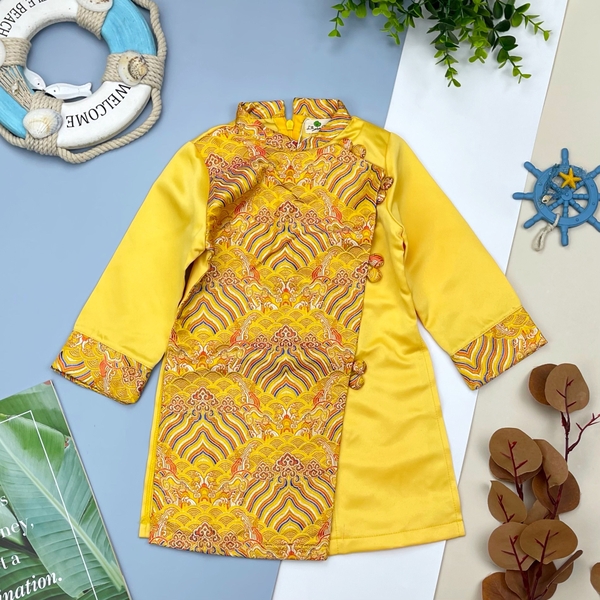 Áo dài phối 1/5 cúc PH228