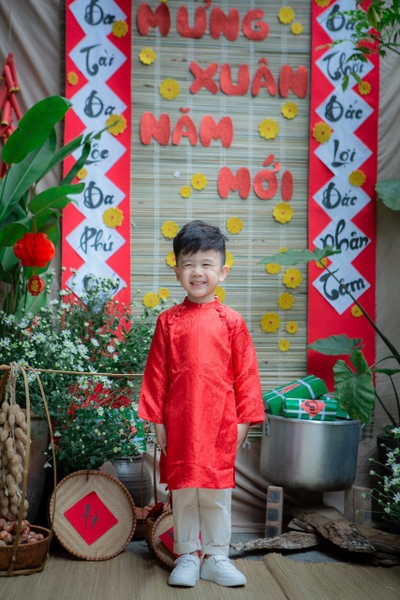 Áo dài BT gấm cúc rích rắc 6-10 x20