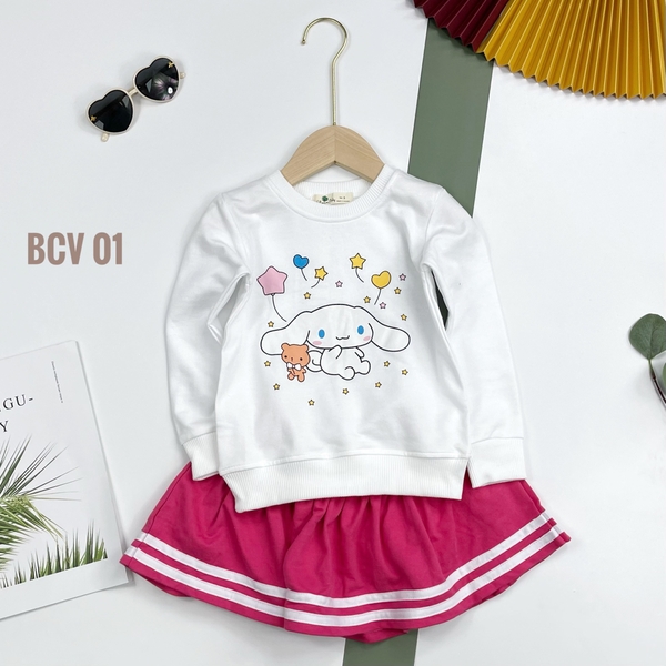 BCV Bộ chân váy nỉ da cá 3/7 (Ri5)