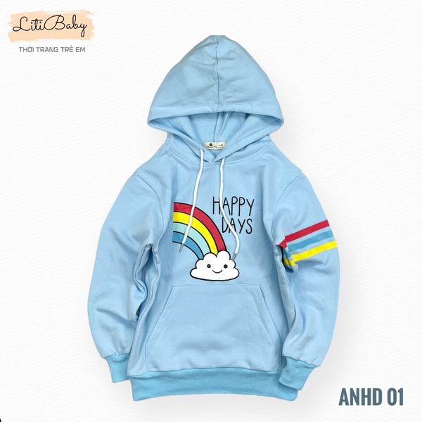 ANHD Áo nỉ da cá mũ BT, BG in hình liti 10/18 (Ri5) DY226
