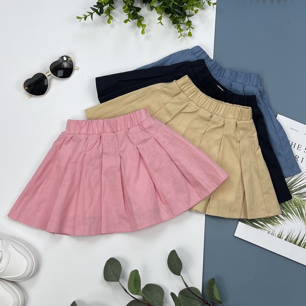 CVĐ Chân váy đũi xếp ly 2/12 (Ri6)  PH527