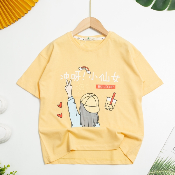 Áo Bé gái in hình cô gái đội mũ 12/18 (Ri4) SG