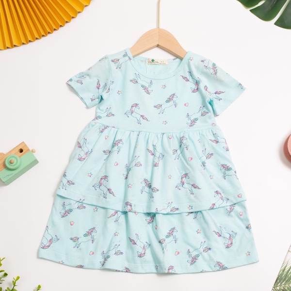 Váy cotton Bé gái ngắn tay 3/10 (Ri8) SG066