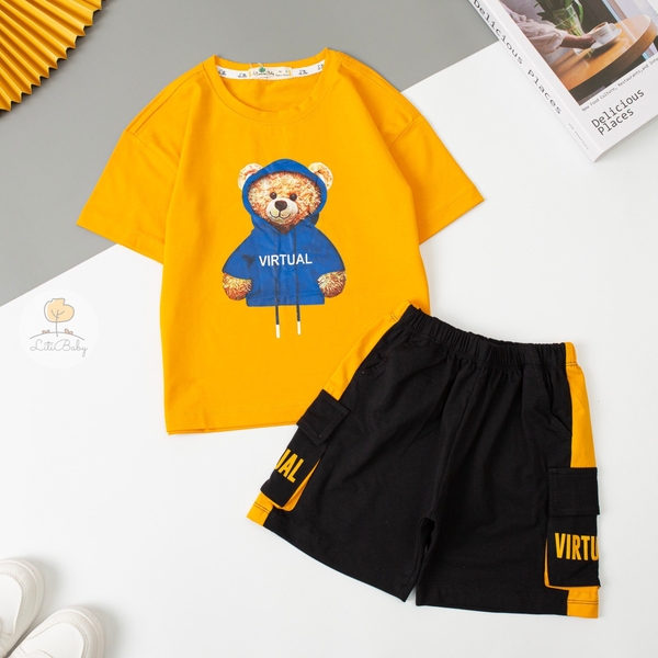 H Bộ BT ngắn tay in gấu 2/8 (Ri7) SG134