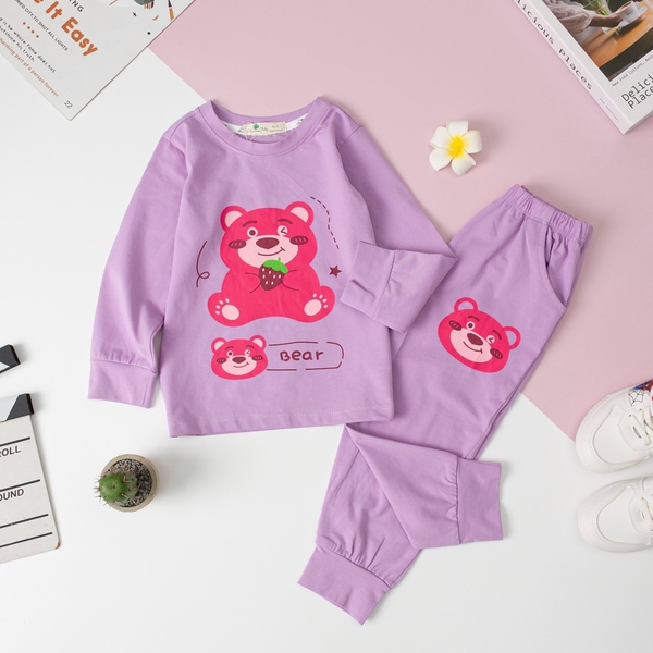 TĐ Bộ BG thu đông 4 chiều in gấu 2/8 (Ri7) SG272