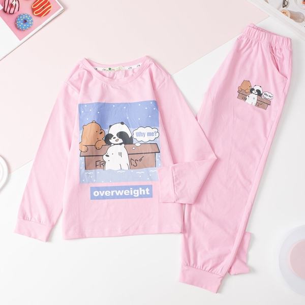 TĐ Bộ BG thu đông 4 chiều in 3 con gấu 10/16 (Ri4) SG312