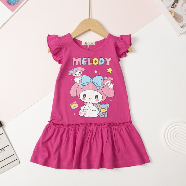 H407 Váy cotton BG viền tay 2/10 (Ri5)