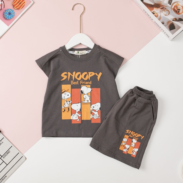 HY4 Bộ cotton BT sát nách can vai snoopy 2/8 (Ri4) PH911