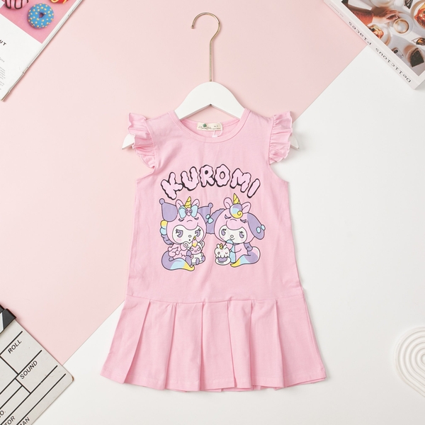 H458 Váy cotton BG cánh tiên chân xếp ly 2/12 (Ri6)