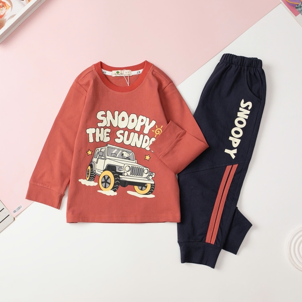 HY4 Bộ cotton BT thu đông Snoopy 3/8 (Ri6) NA20
