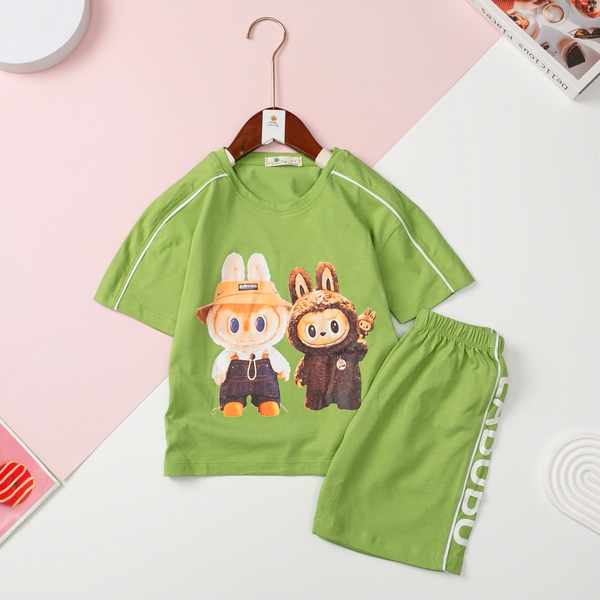 H501 Bộ cotton BT, BG ngắn tay chạy lé labulu 4/12 (Ri5)