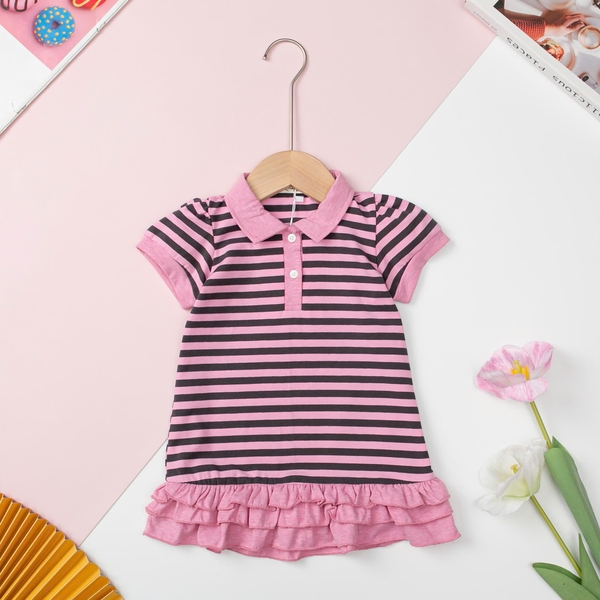 HY5 Váy thun BG polo kẻ ngang 1/7 (Ri7) PH1018