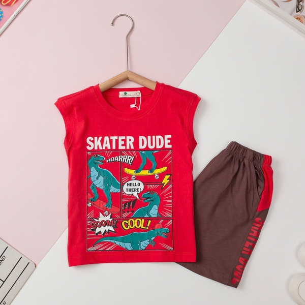 H553 Bộ cotton trẻ em - bé trai B006_ 2/10 (Ri5) ba lỗ