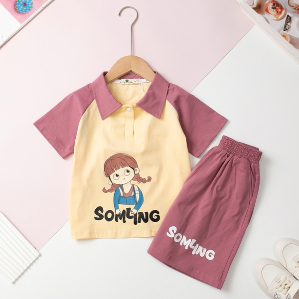 HY5 Bộ cotton trẻ em - bé gái G001 4/12 (Ri5) NA30