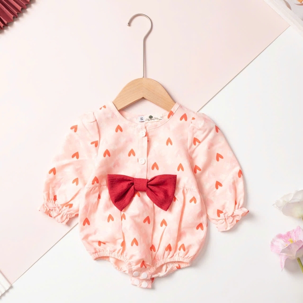 XM111 Bộ cotton trẻ em - bé gái ĐG005 59/90 (Ri5) body tim