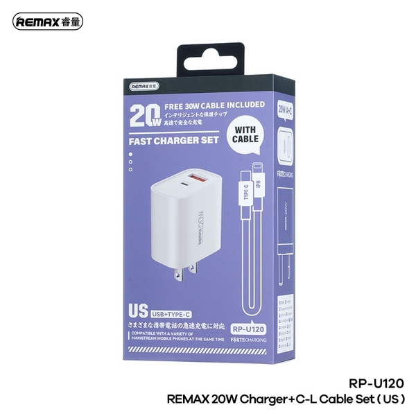 Bộ sạc Remax RP-U120 20w TypeC-Lighting
