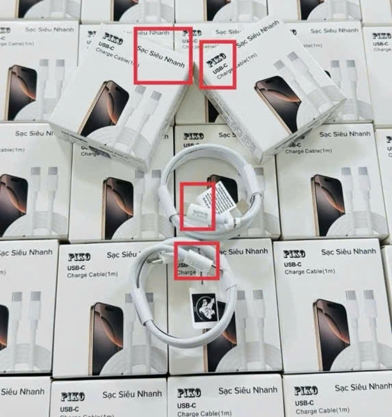 Cáp sạc Piko X35 TypeC-TypeC cho IP 15,16 dây dù - cáp zin IP 15