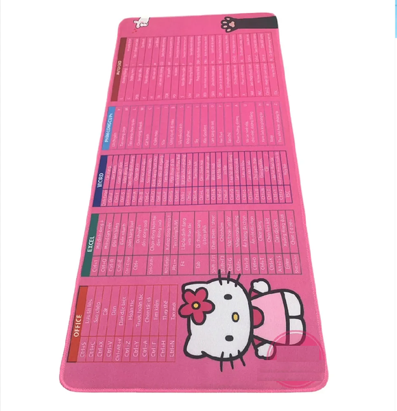 Miếng Lót Di Chuột Phím Tắt Màu Hồng ( Pink) HELLO KITTY 80 * 30cm