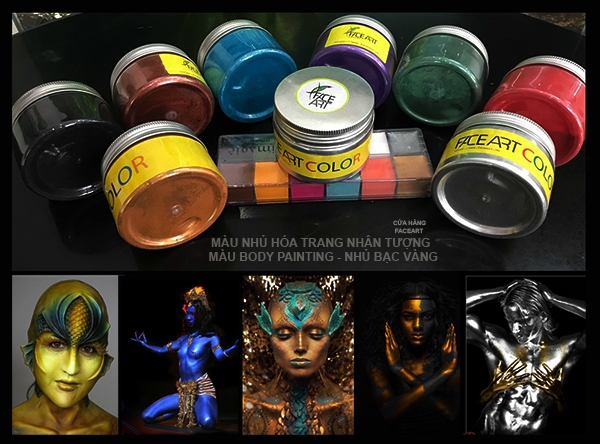 Màu Nhủ Nhân Tượng - Màu Nhủ Bạc Body Painting Vẽ Mặt Nghệ Thuật
