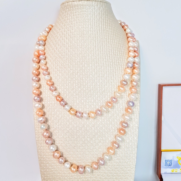 Vòng cổ ngọc trai thiên nhiên Cao cấp Chuỗi đơn dáng dài - LONG PEARL (10-13ly) - CTJ0703 + Tặng kèm khóa tạo kiểu