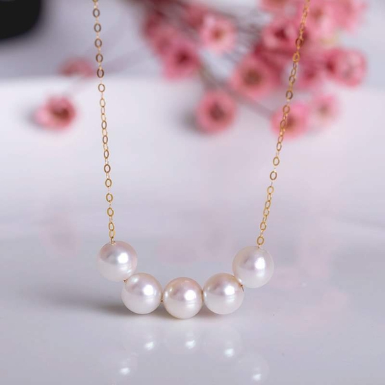 Dây Chuyền Vàng 18k Ngọc Trai thật 7-8mm