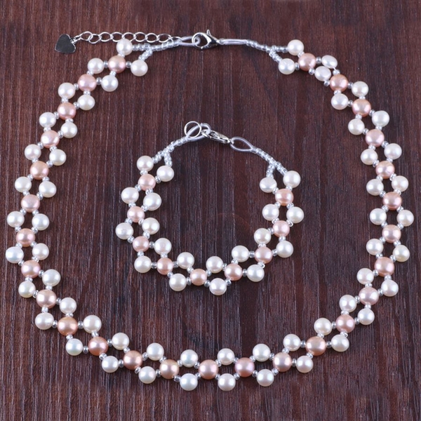 Bộ trang sức Ngọc trai nước ngọt Thiên nhiên Cao cấp - Tết kiểu dây - ATTIS PEARL (6ly) - CTJ3010