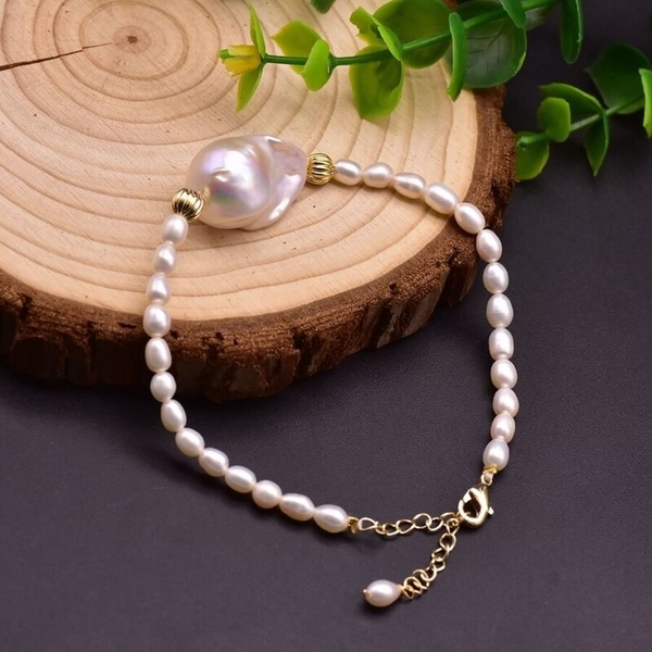 Chuỗi vòng tay ngọc trai tự nhiên Kiểu đơn Ngôi sao chổi - COMET PEARL (6ly, 15ly) - CTJ6408