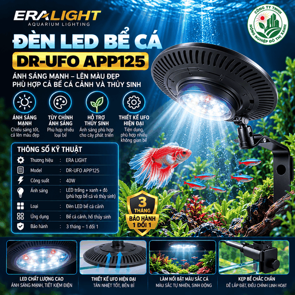 Đèn led bể cá cảnh, model ERA LIGHT DR-UFO APP125 40W