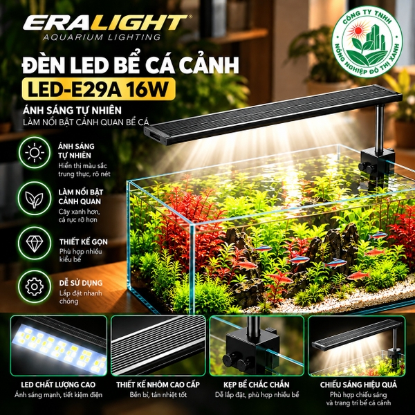 Đèn led bể cá cảnh ERA LIGHT LED-E29A 16W