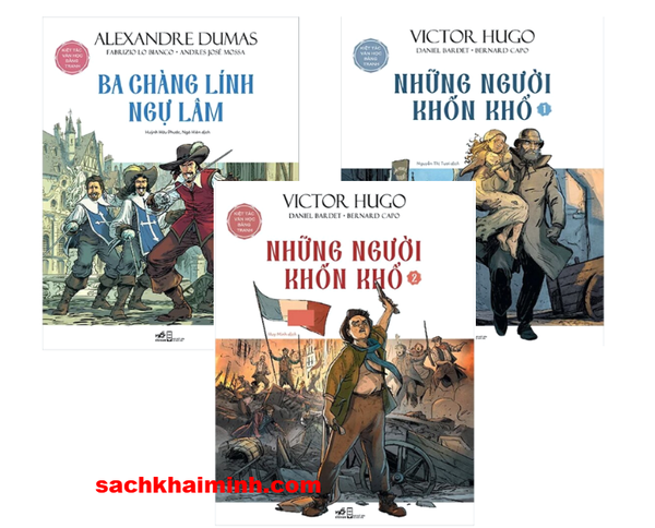 Combo (3 Cuốn Sách) Kiệt Tác Văn Học Bằng Tranh: Ba Chàng Lính Ngự Lâm + Những Người Khốn Khổ (1, 2)  Alexandre Dumas, Victor Hugo