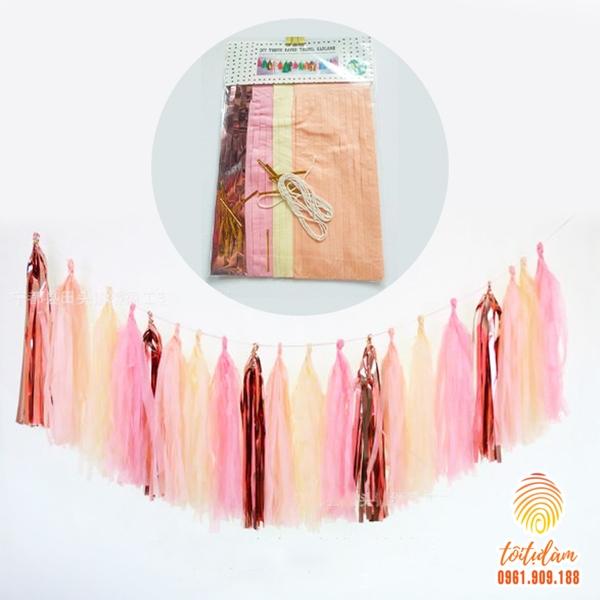 Bộ dây tua rua mix màu