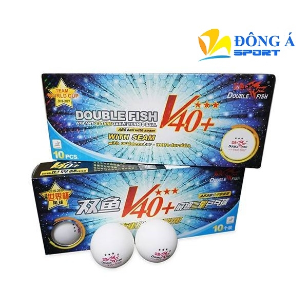 Quả bóng bàn Double Fish V40+ 3 sao hộp 10 quả