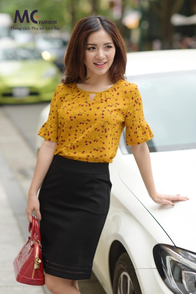 Chân váy díp đen cơ bản