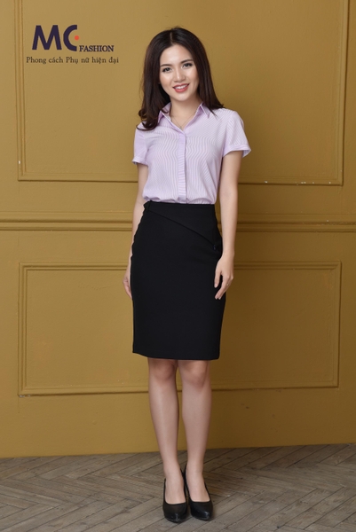 Áo sơ mi họa tiết kẻ tăm A206