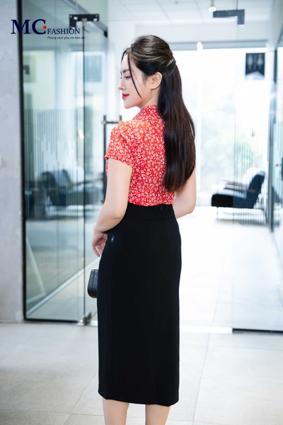 Áo sơ mi họa tiết hoa nhí A740