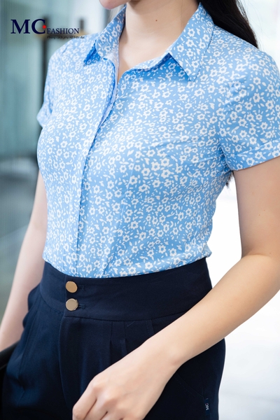 Áo sơ mi họa tiết hoa nhí A740